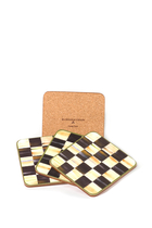 Courtly Check Cork Back Coasters, Set of 4